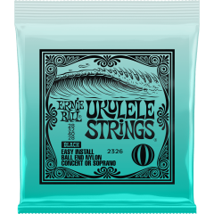 Ernie Ball Ukulele concert/soprano nylon noir à boule 28-40 - Vue 1