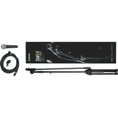 Shure SM58-KM-SOM Pack micro voix dynamique cardioïde + Pied K&M + câble XLR SOM - Vue 1