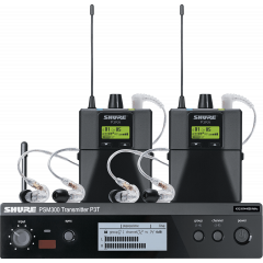 Shure P3TRA215CL Système double de retour personnel PSM®300 Pro avec 2 x intra SE215 - H20 - Vue 1