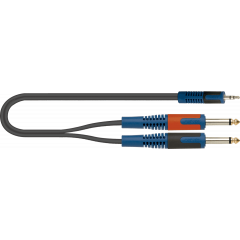 Quiklok Câble audio minijack stéréo - 2 x jack mono 5 m - Vue 1