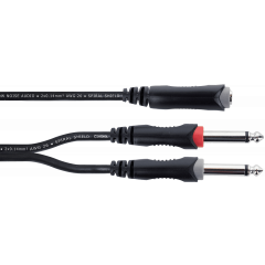 Cordial Câble Y bretelle jack stéréo femelle / 2 jacks mono mâles 30 cm - Vue 1