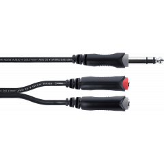 Cordial Câble Y bretelle jack stéréo mâle / 2 jacks mono femelles 30 cm - Vue 1