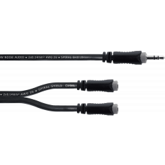 Cordial Câble Y bretelle mini-jack stéréo/2 mini-jacks stéréo femelles 30 cm - Vue 1