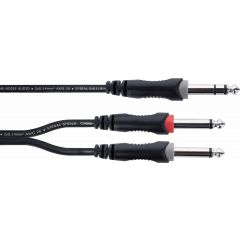 Cordial Câble Y bretelle jack stéréo mâle / 2 jacks mono mâles 3 m - Vue 1