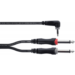 Cordial Câble Y bretelle mini-jack stéréo coudé / 2 jacks mono 3 m - Vue 1