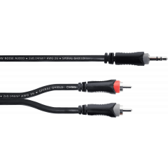 Cordial Câble Y bretelle mini-jack stéréo / 2 RCA 5 m - Vue 1