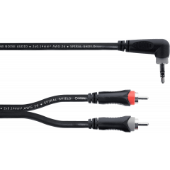 Cordial Câble Y bretelle mini-jack stéréo coudé / 2 RCA 1,5 m - Vue 1