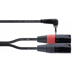 Cordial Câble Y bretelle mini-jack stéréo coudé / 2 XLR mâle 3 m - Vue 1