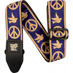 Ernie Ball Sangle Jacquard Peace Love Dove beige et bleu marine - Vue 1