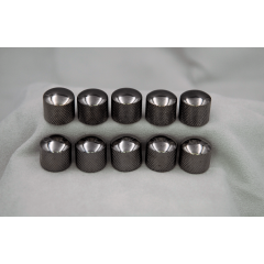 Lutherie Bouton potentiomètre black chrome insert nylon - par 10 - Vue 1