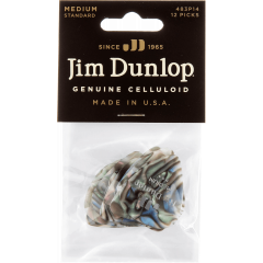 Dunlop Genuine Celluloid Classic, Player's Pack de 12, abalone, medium - Vue 1