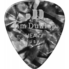 Dunlop Genuine Celluloid Classic, Player's Pack de 12, perloid black, heavy - Vue 1