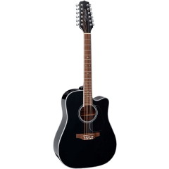 Takamine GD38CE-BLK Dreadnought, cutaway électro-acoustique, 12 Cordes, Black (avec housse) - Vue 1