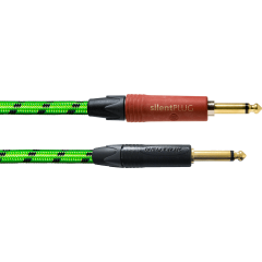 Cordial Câble guitare jack / jack Silent édition Blacklight 3 m vert - Vue 1