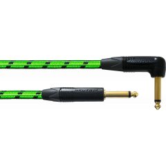 Cordial Câble guitare jack / jack coudé édition Blacklight 6 m vert - Vue 1