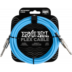 Ernie Ball Câbles instrument Flex jack/jack 3m bleu - Vue 1