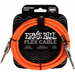 Ernie Ball Câbles instrument Flex jack/jack 3m orange - Vue 1