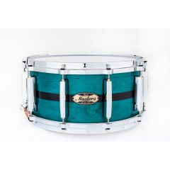 Pearl Caisse claire Masters Maple Pure 14 x 6.5" Custom Aqua Turquoise Stripe - Vue 1