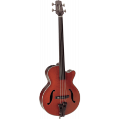 Takamine DB10 F-Hole Bass, cutaway électro-acoustique, Fretless, Red Stain - Vue 1