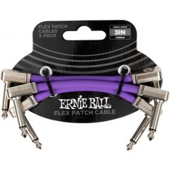 Ernie Ball Câble de patch Flex 7,5cm - Pack de 3 Violet - Vue 1