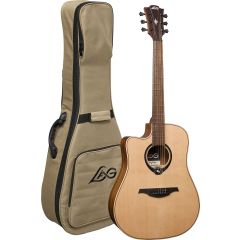 Lâg HyVibe 10 Dreadnought Gaucher Pan Coupé Smart Guitar - Vue 1