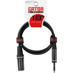 Gator Cableworks Câble XLR mâle / jack série Composer 45 cm - Vue 1