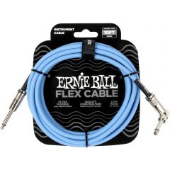 Ernie Ball Câbles instrument Flex jack/jack coudé 3m bleu - Vue 1