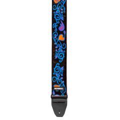 Dunlop Jimi Hendrix Blacklight Monterey Blue Strap - Vue 1