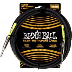 Ernie Ball Câbles instrument classic Silent jack/jack 3m noir - Vue 1