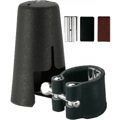 Vandoren Ligature cuir clarinette Mib + couvre-bec plastique - Vue 1