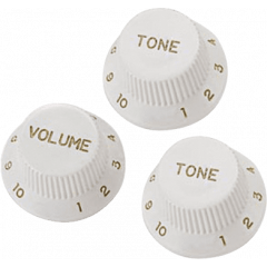 Yellow Parts Boutons de potentiomètre type Stratocaster® blanc - lot de 3 - Vue 1