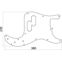 Yellow Parts Pickguard precision bass® blanc - Vue 2