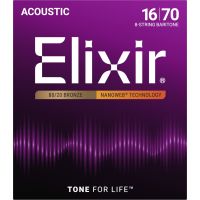 Elixir 11308 Nanoweb Bronze 80/20 Baryton 8 Cordes 16-70 - Vue 2