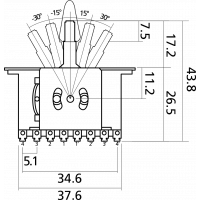Yellow Parts Sélecteur 3 positions type Telecaster® bouton blanc - Vue 2