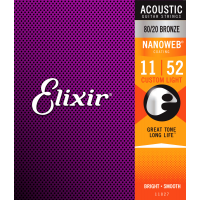 Elixir 11027 Nanoweb Bronze 80/20 Custom Light 11-52 - Vue 2
