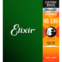 Elixir 14777 Nanoweb Basse Stainless Steel 5 cordes Medium Light 45-130 - Vue 2