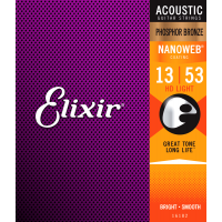 Elixir 16182 Nanoweb Phosphore Bronze HD Light 13-53 - Vue 2