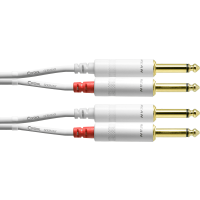 Cordial Câble audio double jack mono 1,5 m blanc - Vue 1