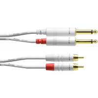 Cordial Câble audio double jack/Rca 3 m blanc - Vue 1
