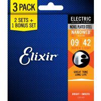 Elixir Pack de 3 jeux Electric Nanoweb 09-42 Extra Light - Vue 2