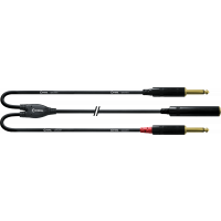 Cordial Câble Y bretelle jack femelle stéréo/2 jack mono mâles 30 cm - Vue 1