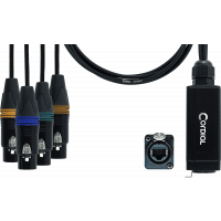 Cordial Adaptateur DMX - RJ45 4 XLR femelles 5 points 70 cm - Vue 1