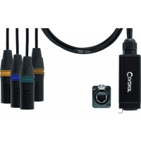 Cordial Adaptateur DMX - RJ45 4 XLR mâles 5 points 70 cm - Vue 1