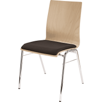K&M Chaise hêtre contreplaqué bois assise tissu - Vue 1