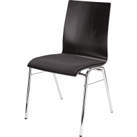 K&M Chaise hêtre contreplaqué noir assise tissu - Vue 1