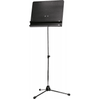 K&M Pupitre d'orchestre chromé plateau bois noir deux tablettes - Vue 1