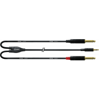 Cordial Câble audio minijack stéréo - 2 jack mono 90 cm - Vue 1