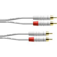Cordial Câble audio double RCA 1,5 m blanc - Vue 1