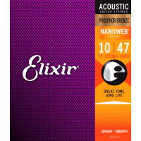 Elixir 16152 Nanoweb Phosphore Bronze 12 cordes Light 10-47 - Vue 2