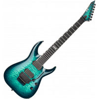 ESP E-II Horizon FR-7 black turquoise burst - Vue 2